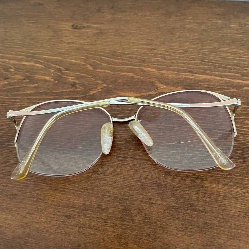 Vintage‎ Oversized Round Eyeglasses FRAMES ONLY Enamel Optiline 4256 Germany